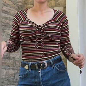 Long sleeved striped top size small